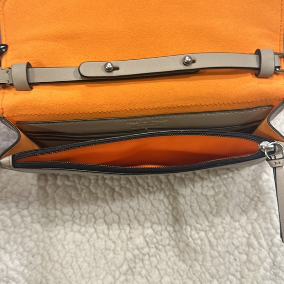 Rag & Bone Atlas Convertible Crossbody Leather Light Khaki With Orange Interior - Picture 13 of 15